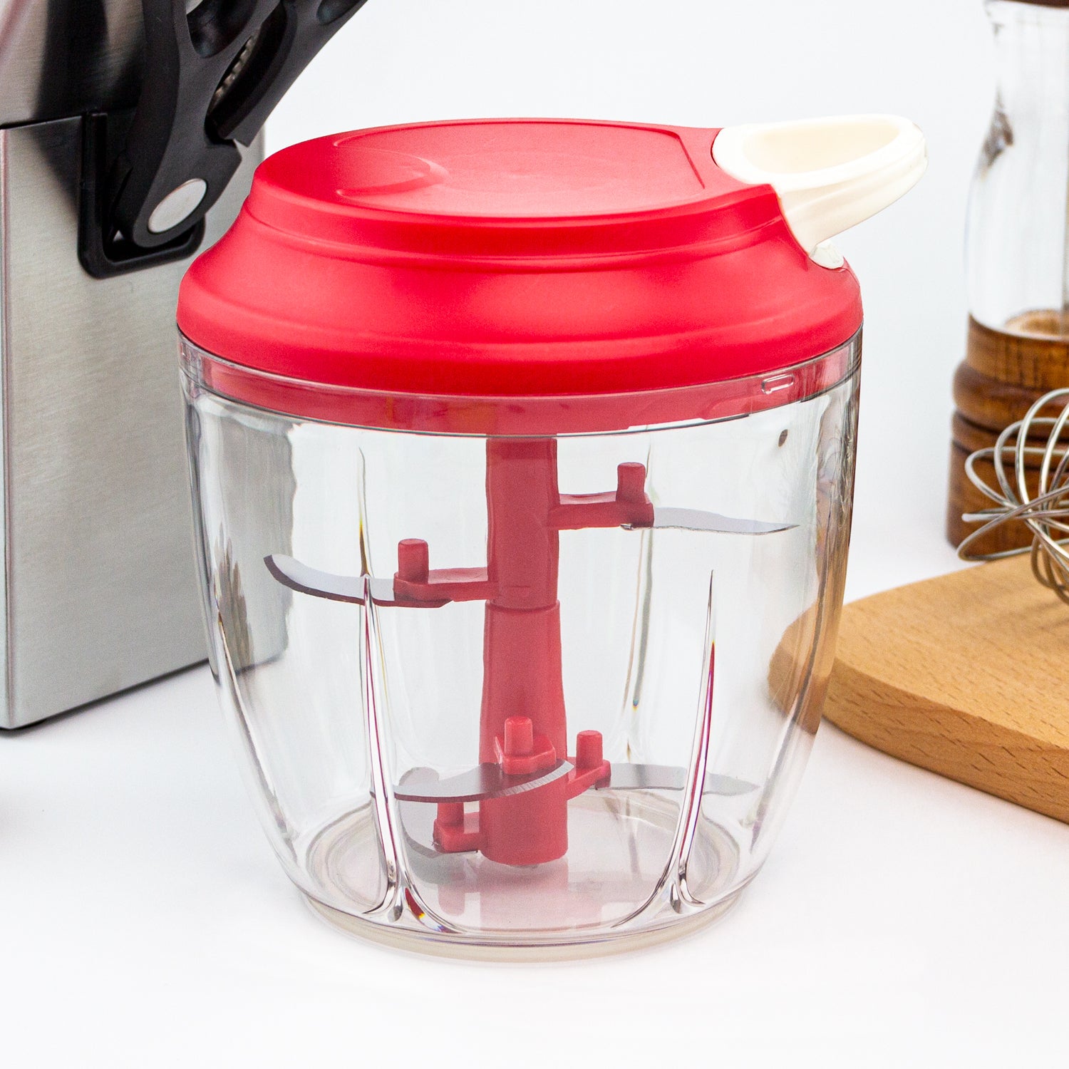 Manual Garlic Chopper, Kitchen Chopper Masher Hand Food Processor Mini Garlic Press