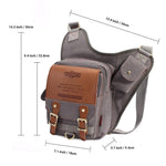 Retro Casual Shoulder Bag Sports Canvas Laptop Crossbody Bag ( grey ) - kaukko