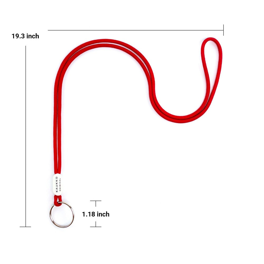 KAUKKO Unisex Lanyard Short Keyring Key Chain, robust and practical (02-Red)