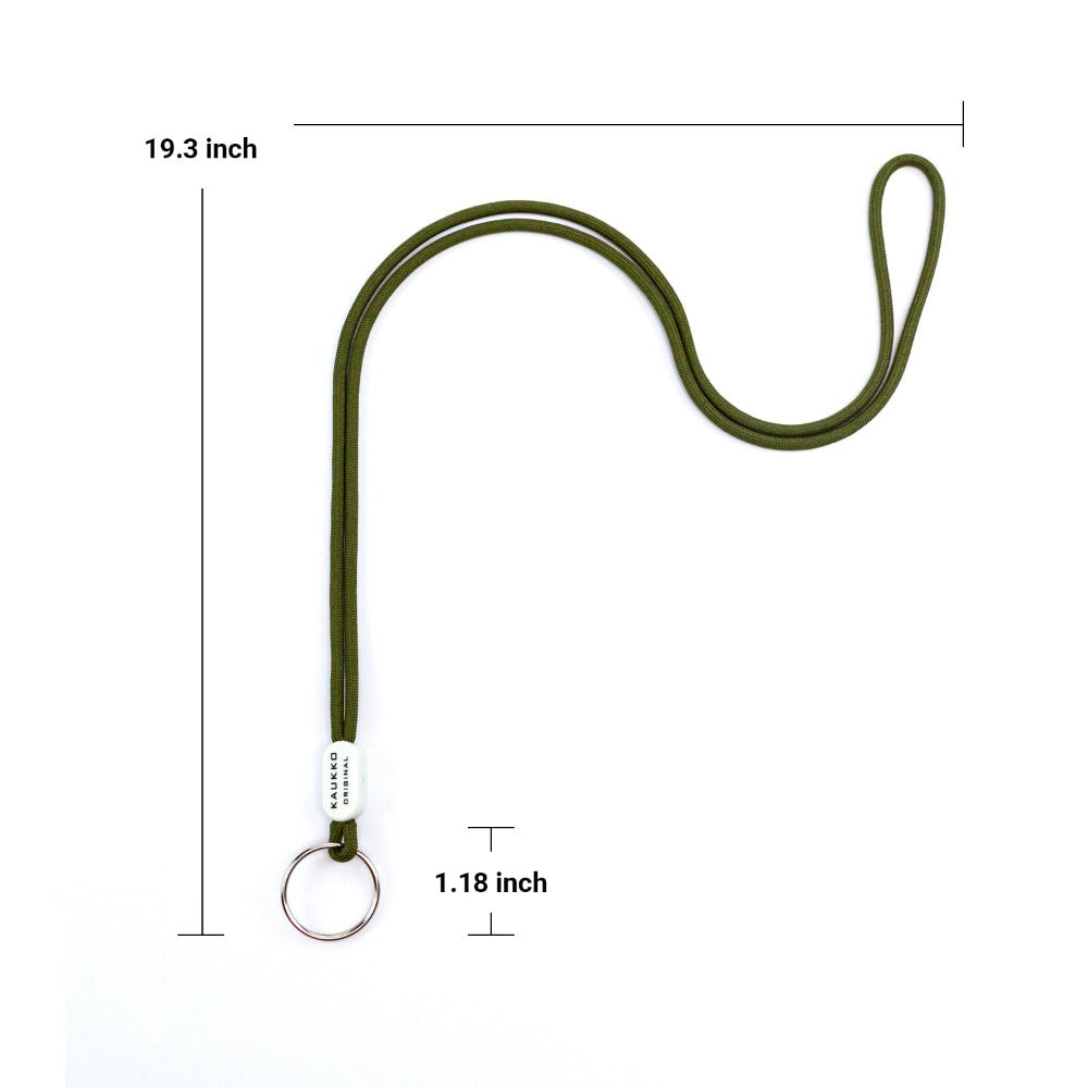 KAUKKO Unisex Lanyard Short Keyring Key Chain, robust and practical (02-Green)
