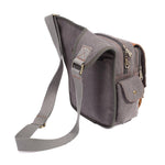 Retro Casual Shoulder Bag Sports Canvas Laptop Crossbody Bag ( grey ) - kaukko