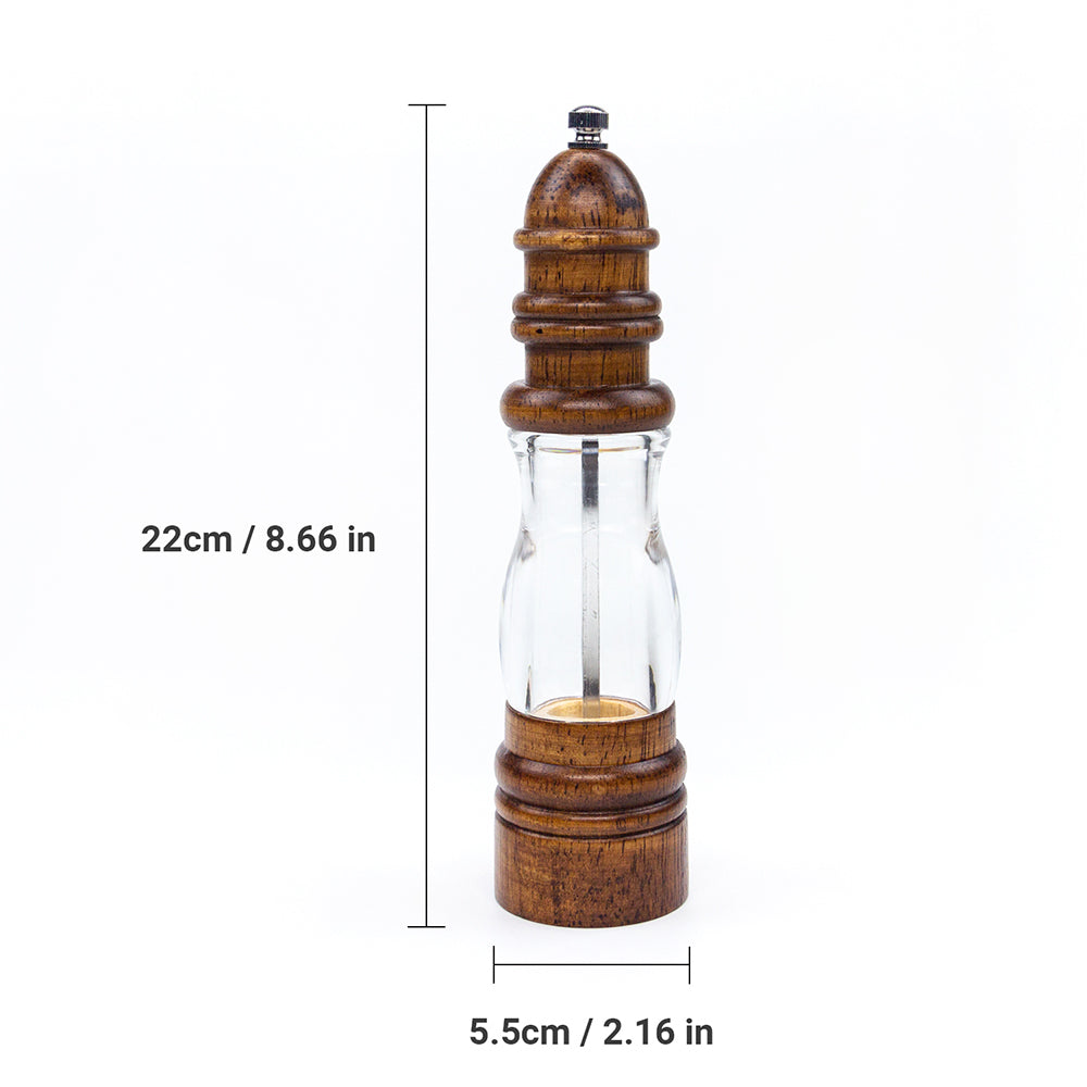 Premium Acrylic Wood Salt and Pepper Mill Set, Pepper Grinders Pack of 2