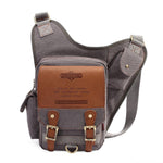 Retro Casual Shoulder Bag Sports Canvas Laptop Crossbody Bag ( grey ) - kaukko