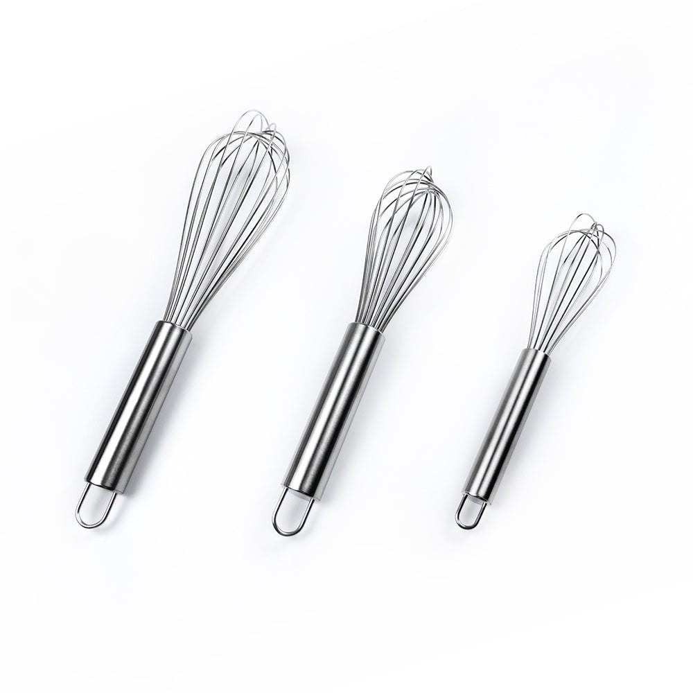 (8" 10" 12" )Balloon Whisk, Handheld Steel Wire Whisk Perfect for Blending, Whisking - kaukko
