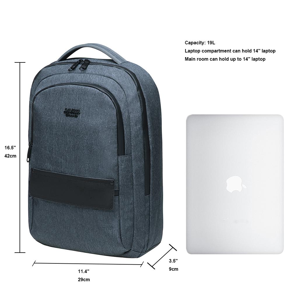 KAUKKO Ultra Slim Laptop Backpack, KB01 ( Dark Grey / 19L ) - kaukko