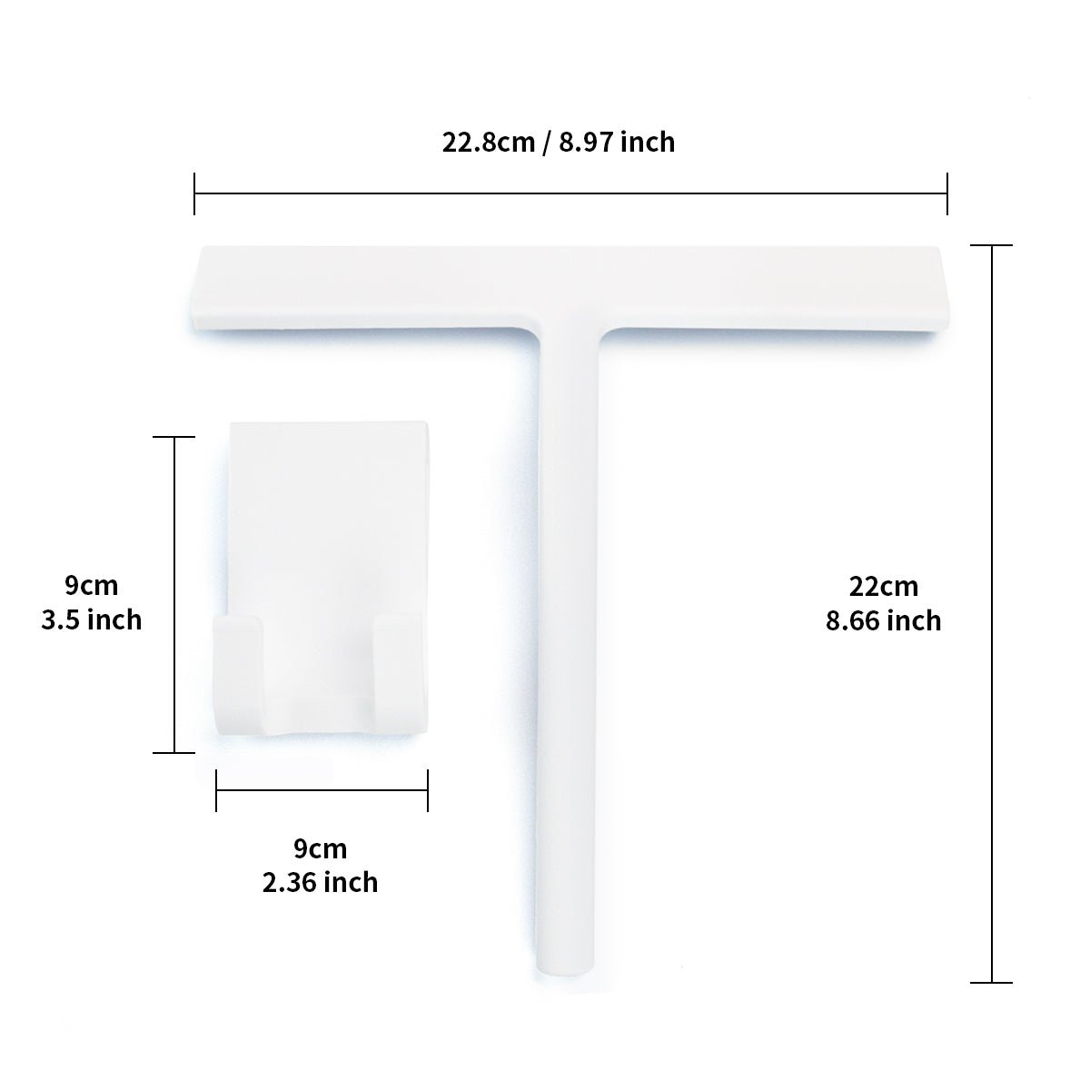 All-Purpose Shower Squeegee for Glass Doors, Bathroom, Tile Wall, Window, Mirror and Car Glass-9inch - kaukko