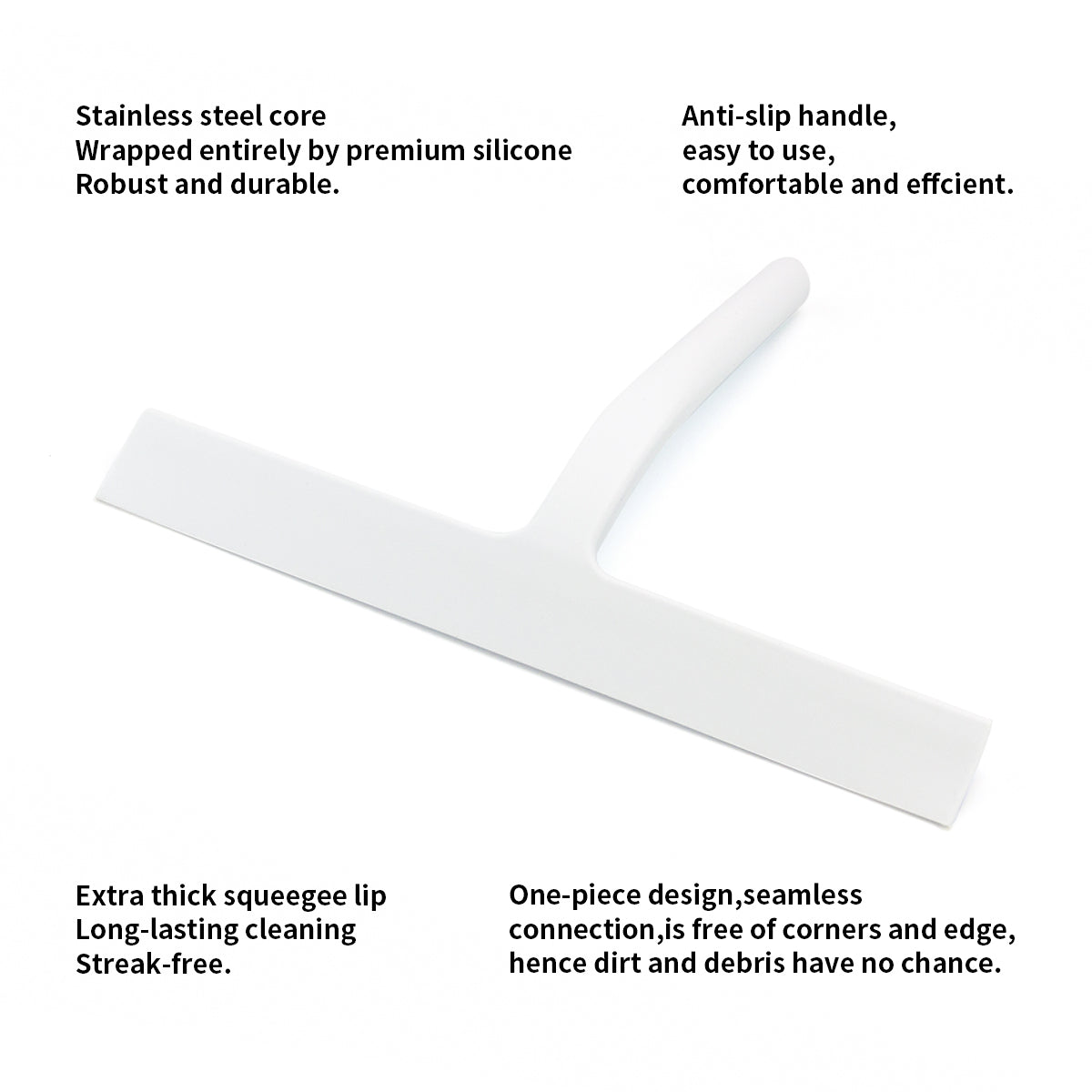 All-Purpose Shower Squeegee for Glass Doors, Bathroom, Tile Wall, Window, Mirror and Car Glass-9inch - kaukko