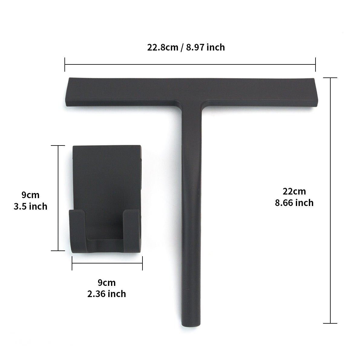 All-Purpose Shower Squeegee for Glass Doors, Bathroom, Tile Wall, Window, Mirror and Car Glass-9inch - kaukko