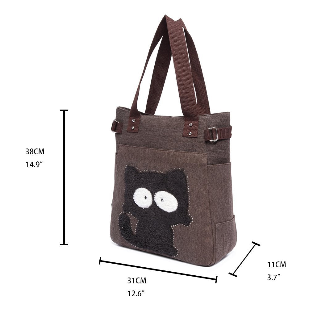 KAUKKO Shoulder Canvas Handbag Women Bag ( Coffee ) - kaukko