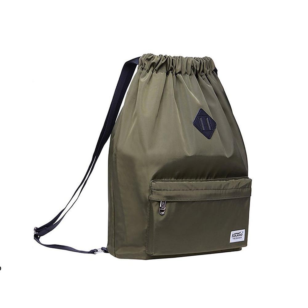 Drawstring Sports Backpack Gym Yoga backpack Shoulder Rucksack for Men and Women ( Army Green ) - kaukko