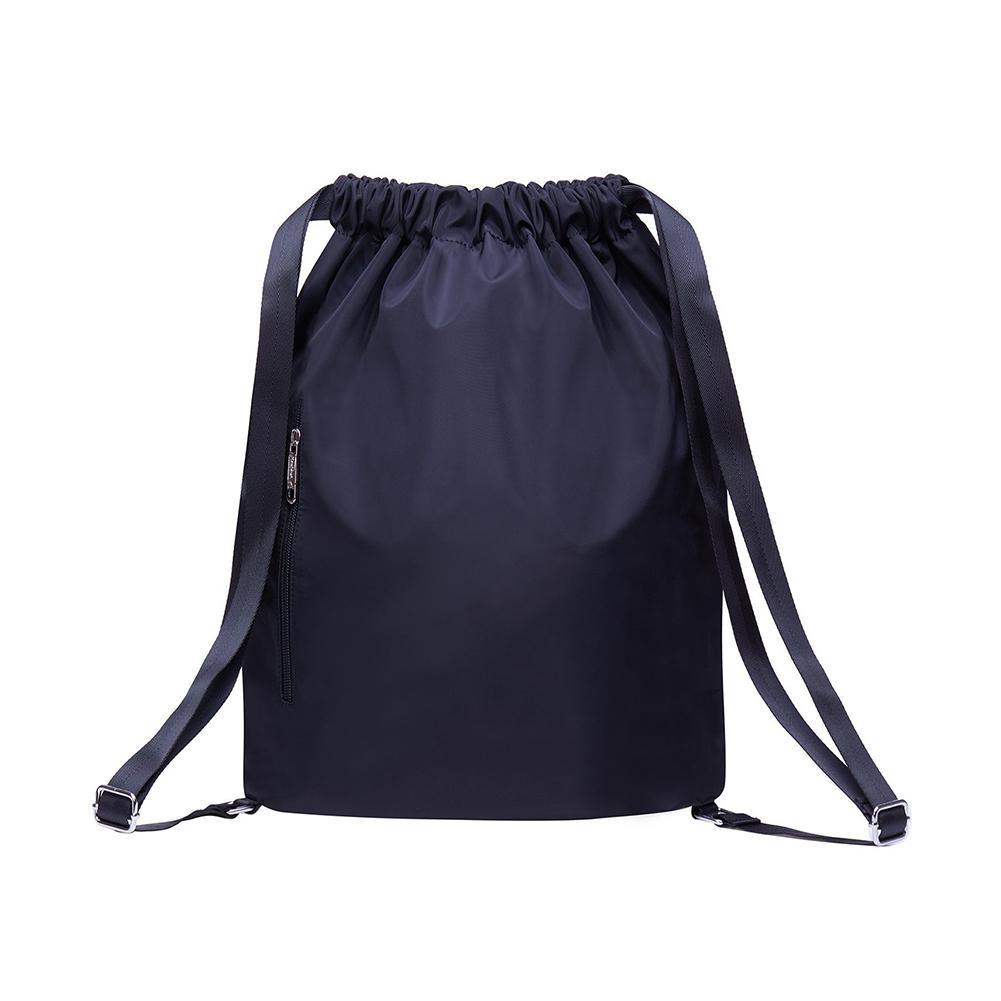 Drawstring Sports Backpack Gym Yoga backpack Shoulder Rucksack for Men and Women ( Black ) - kaukko