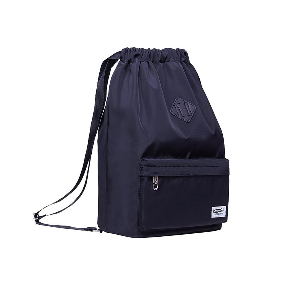 Drawstring Sports Backpack Gym Yoga backpack Shoulder Rucksack for Men and Women ( Black ) - kaukko
