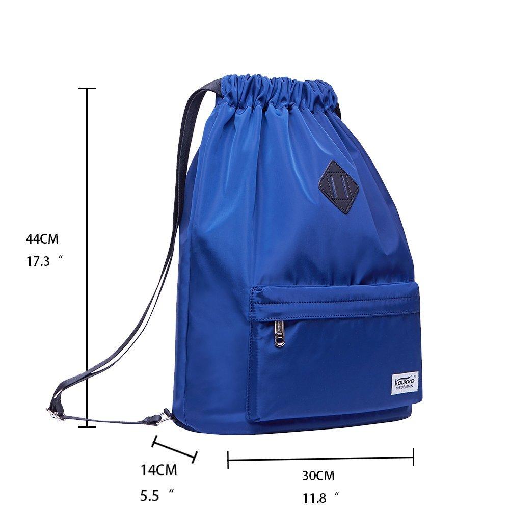 Drawstring Sports Backpack Gym Yoga backpack Shoulder Rucksack for Men and Women ( Blue ) - kaukko