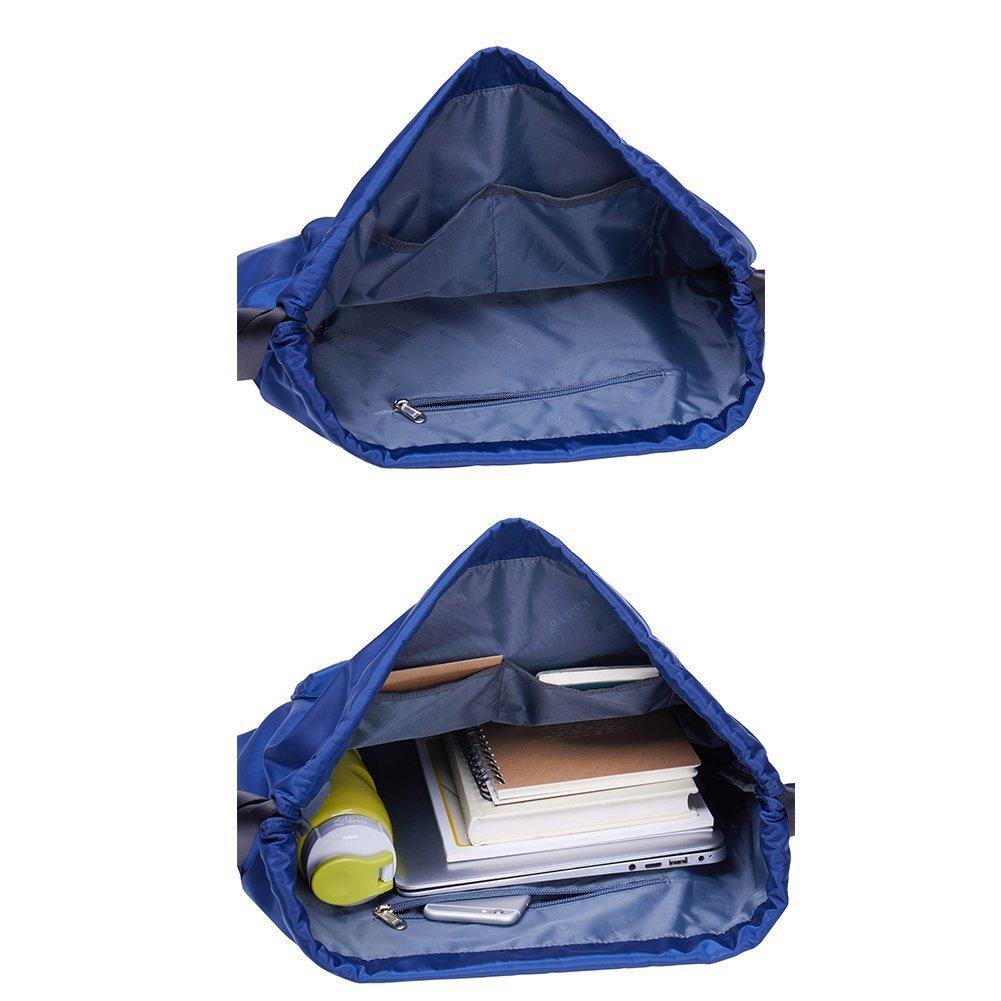 Drawstring Sports Backpack Gym Yoga backpack Shoulder Rucksack for Men and Women ( Blue ) - kaukko