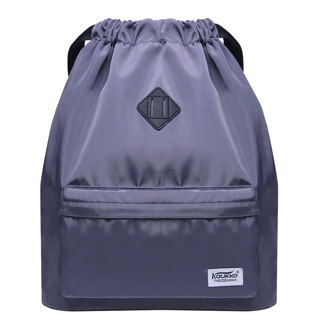 Drawstring Sports Backpack Gym Yoga backpack Shoulder Rucksack for Men and Women ( Grey ) - kaukko