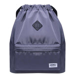 Drawstring Sports Backpack Gym Yoga backpack Shoulder Rucksack for Men and Women ( Grey ) - kaukko