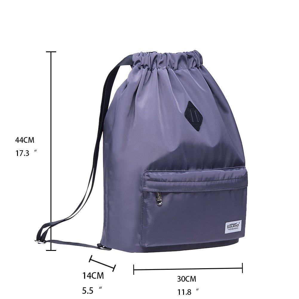 Drawstring Sports Backpack Gym Yoga backpack Shoulder Rucksack for Men and Women ( Grey ) - kaukko