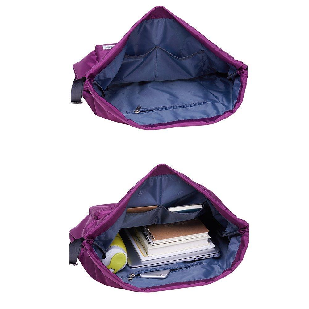 Drawstring Sports Backpack Gym Yoga backpack Shoulder Rucksack for Men and Women ( Purple ) - kaukko