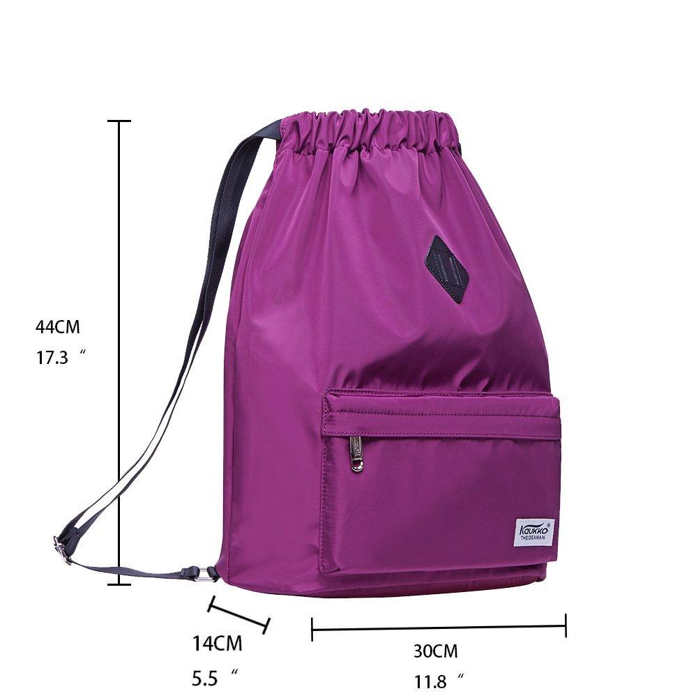 Drawstring Sports Backpack Gym Yoga backpack Shoulder Rucksack for Men and Women ( Purple ) - kaukko