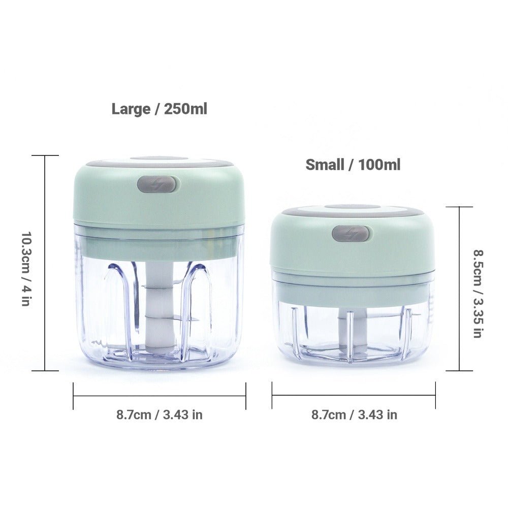 Electric Mini Garlic Chopper Wireless Portable Gadget for Onions Salad Pepper Nuts ( 100ml + 250ml ) - kaukko