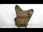 Retro Casual Shoulder Bag Sports Canvas Laptop Crossbody Bag ( grey )
