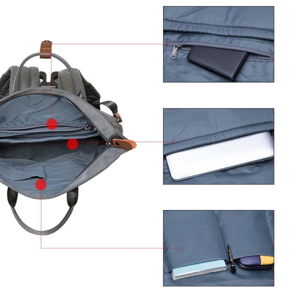 KAUKKO Backpack Everyday Essentials Daypack for Men and Women with USB Charging Port, K1047 ( Grey / 13.1L ) - kaukko