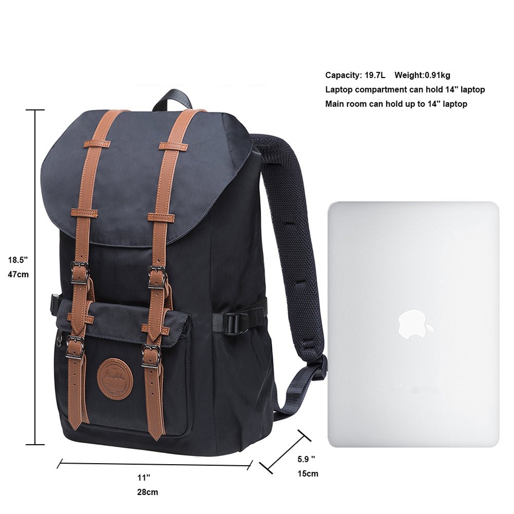 KAUKKO Backpack for city trips, EP5-11 ( Black / 19.7L ) - kaukko