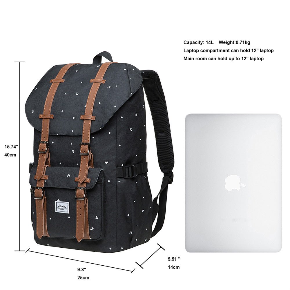 KAUKKO Backpack for city trips, EP5-13 ( Black / 14L ) - kaukko