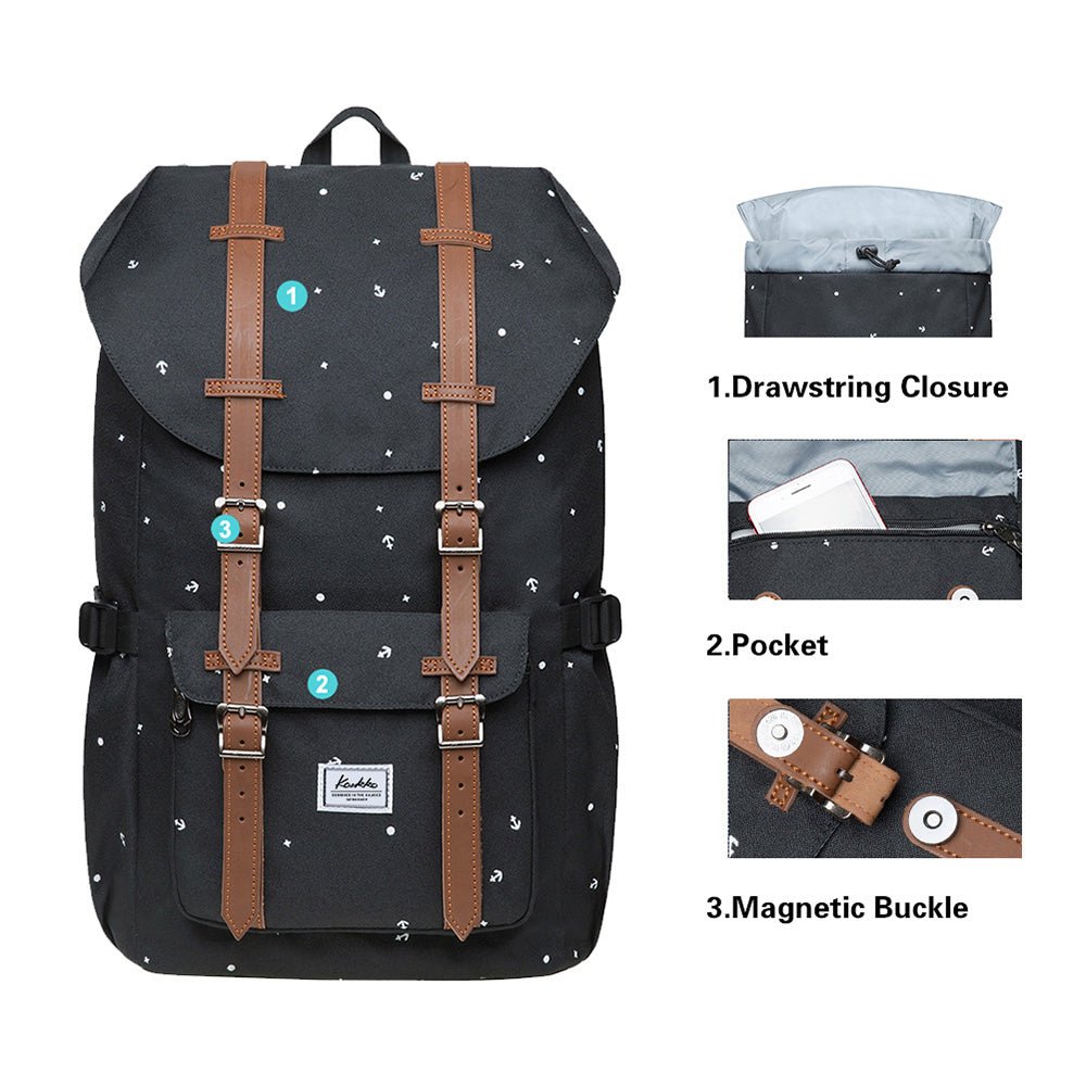 KAUKKO Backpack for city trips, EP5-13 ( Black / 14L ) - kaukko