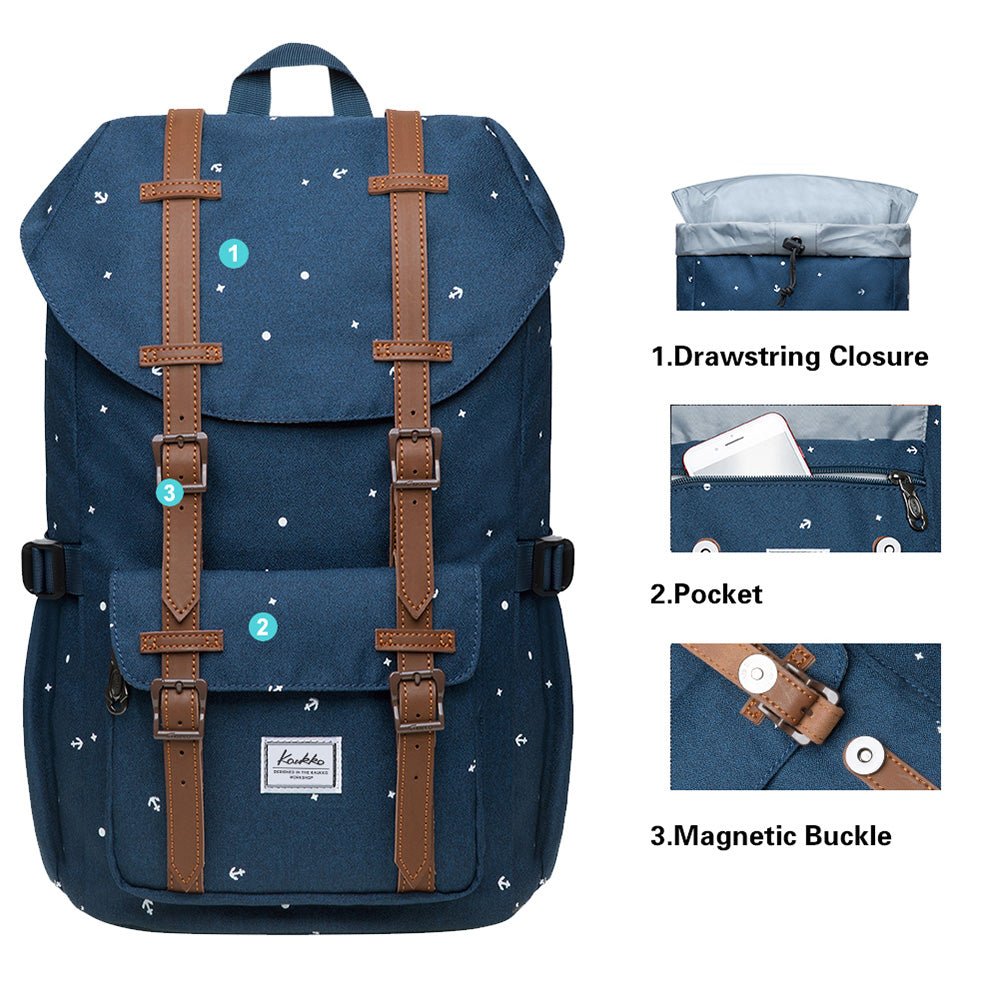 KAUKKO Backpack for city trips, EP5-13 ( Blue / 14L ) - kaukko