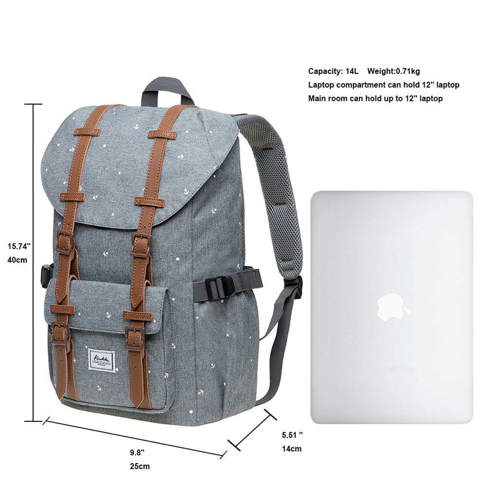KAUKKO Backpack for city trips, EP5-13 ( Grey / 14L ) - kaukko