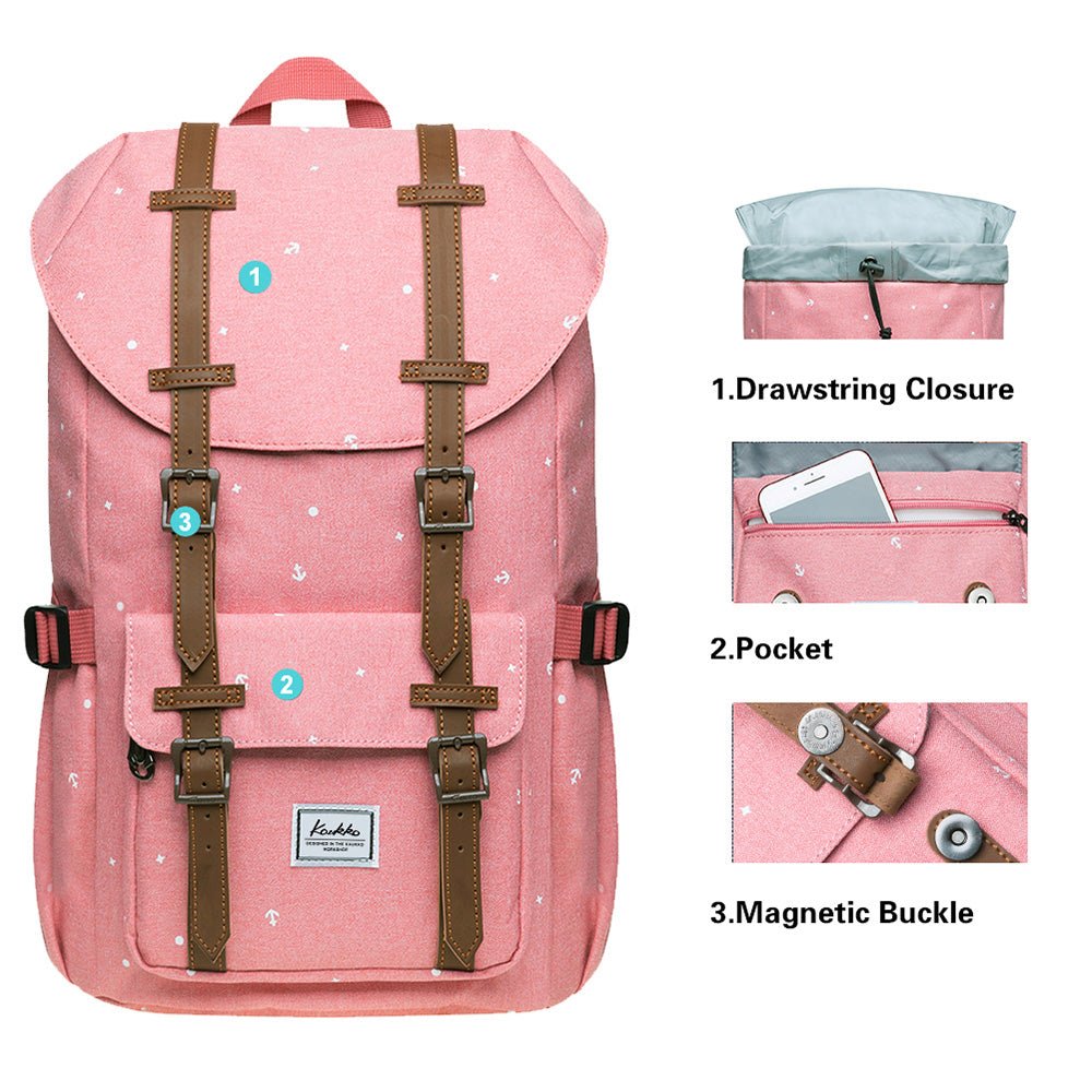 KAUKKO Backpack for city trips, EP5-13 ( Pink / 14L ) - kaukko