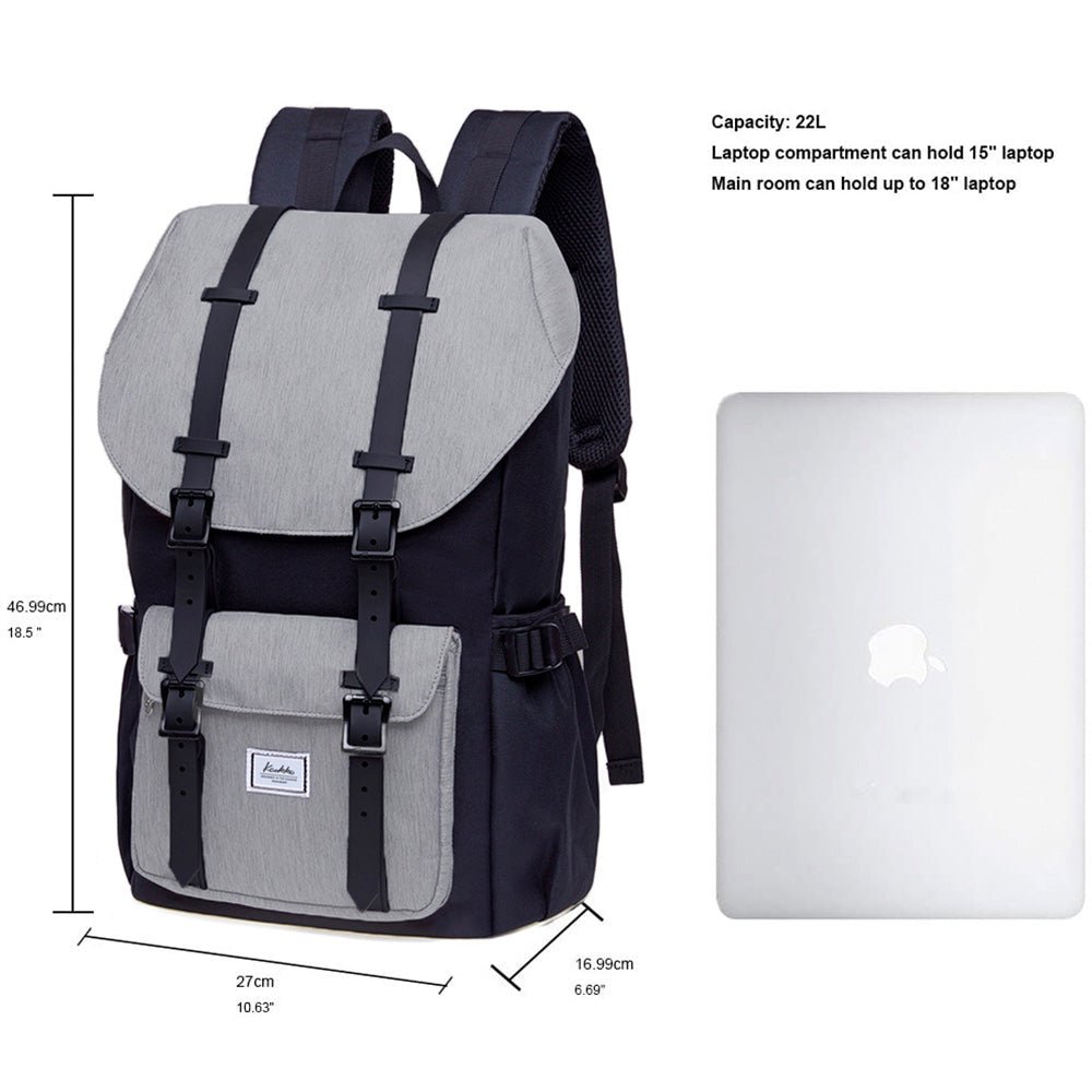 KAUKKO Backpack for city trips, EP5-4 ( Black Grey / 20.3L) - kaukko