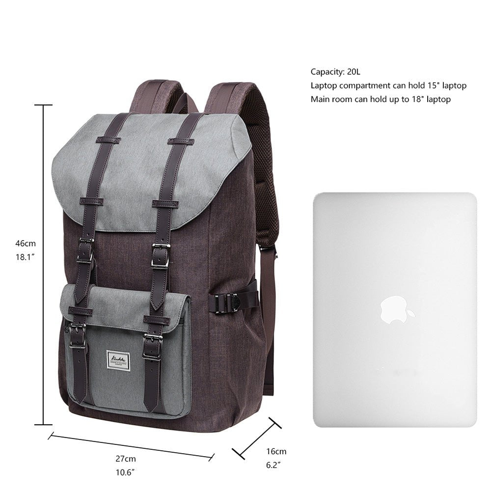 KAUKKO Backpack for city trips, EP5-4 ( Grey Coffee / 20.3L) - kaukko