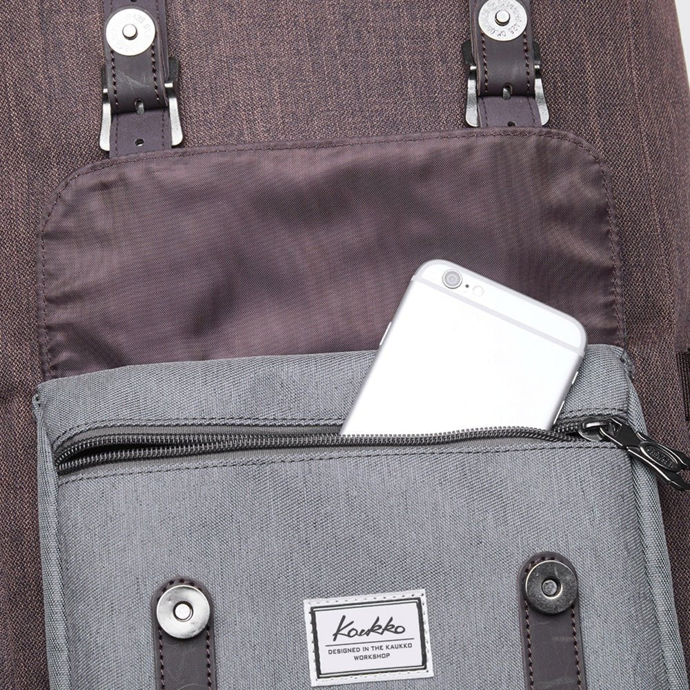 KAUKKO Backpack for city trips, EP5-4 ( Grey Coffee / 20.3L) - kaukko