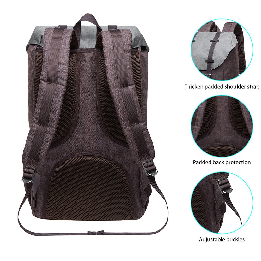 KAUKKO Backpack for city trips, EP5-4 ( Grey Coffee / 20.3L) - kaukko