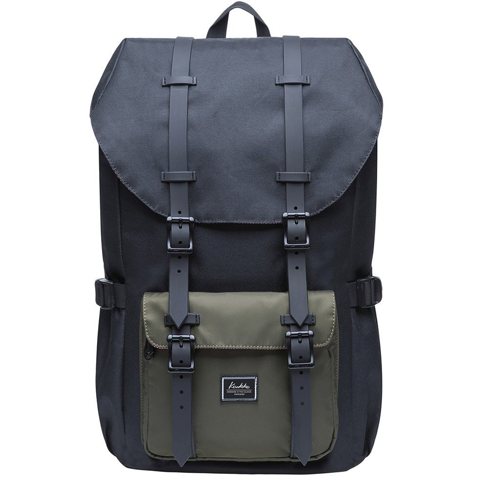 KAUKKO Backpack for city trips, EP5-5 ( Black Green / 20.3L) - kaukko