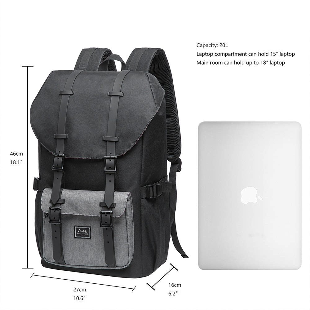 KAUKKO Backpack for city trips, EP5-5 ( Black Grey / 20.3L) - kaukko