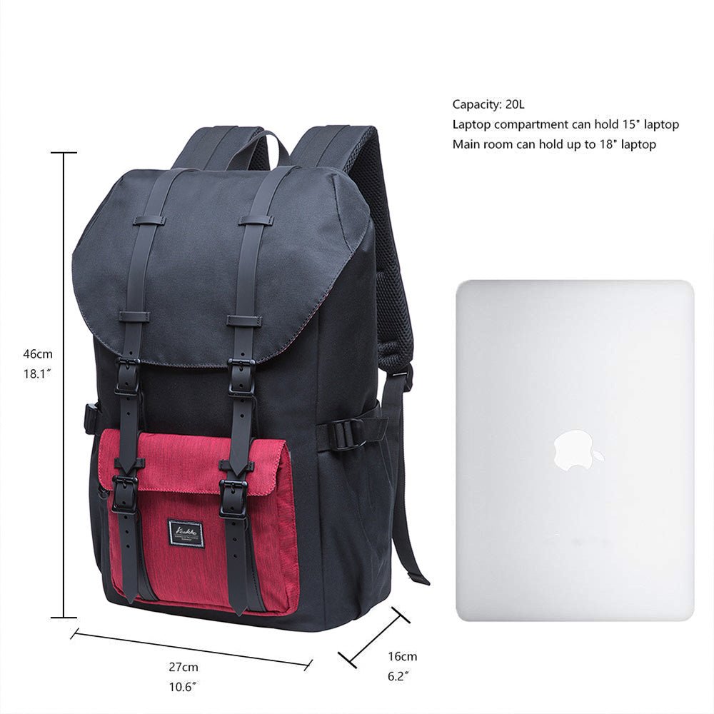 KAUKKO Backpack for city trips EP5-5 ( Black Red / 20.3L ) - kaukko