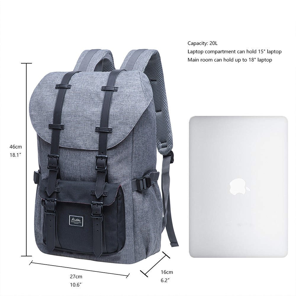 KAUKKO Backpack for city trips, EP5-5 ( Grey Black / 20.3L) - kaukko