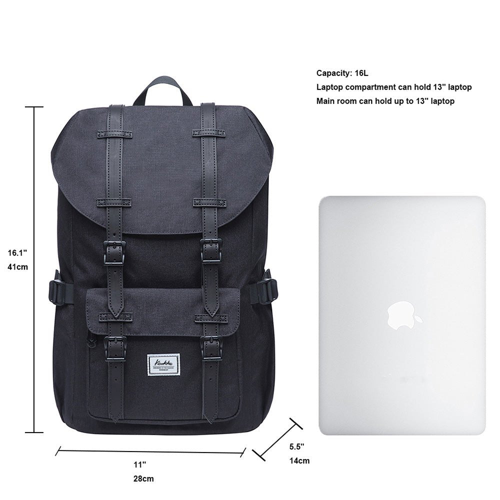 KAUKKO Backpack for city trips, EP5-6 ( Black / 16.1L ) - kaukko