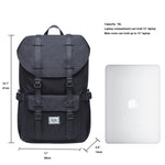KAUKKO Backpack for city trips, EP5-6 ( Black / 16.1L ) - kaukko