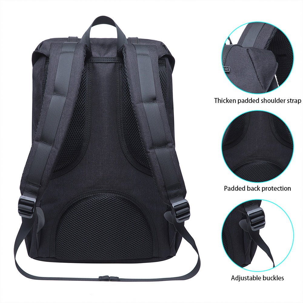 KAUKKO Backpack for city trips, EP5-6 ( Black / 16.1L ) - kaukko