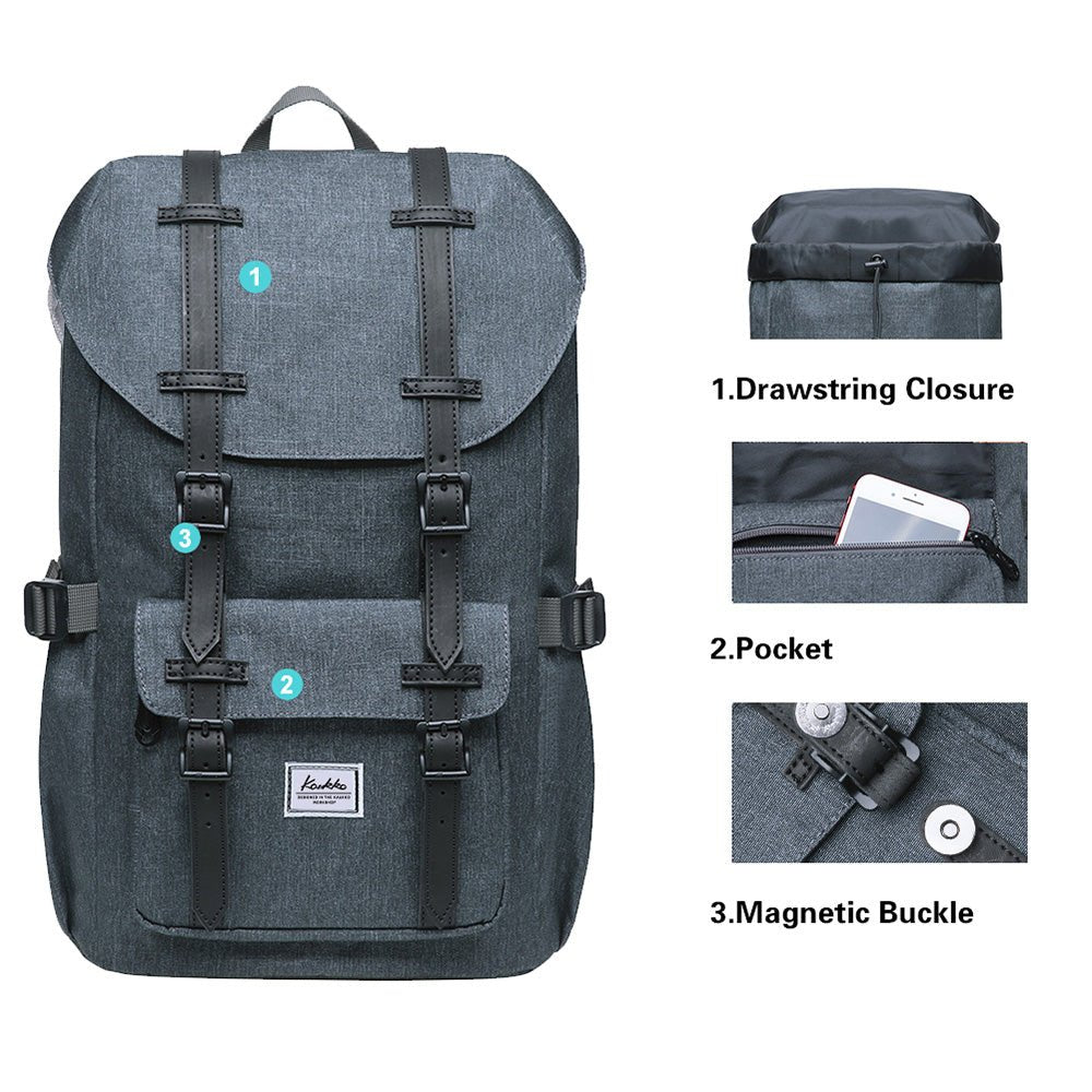KAUKKO Backpack for city trips, EP5-6 ( DARKGREY / 16.1L ) - kaukko