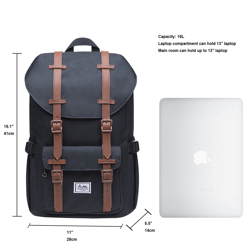 KAUKKO Backpack for city trips, EP5-7 ( Black / 16.1L ) - kaukko