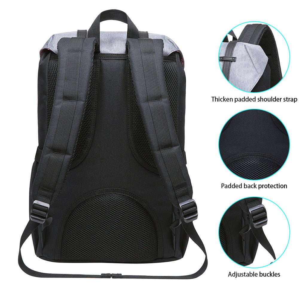 KAUKKO Backpack for city trips, EP5-7 ( Black Grey/ 16.1L ) - kaukko