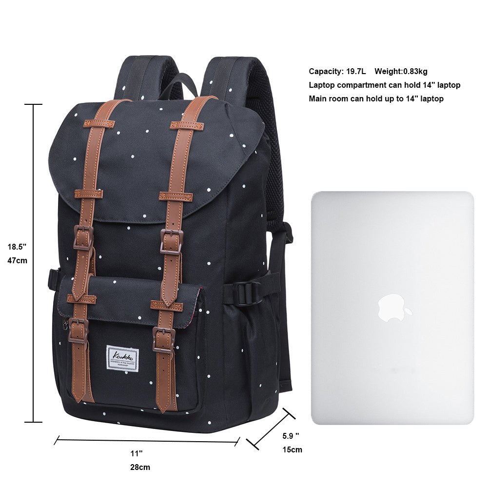 KAUKKO Backpack for city trips, EP5-7 ( Black Point / 16.1L ) - kaukko