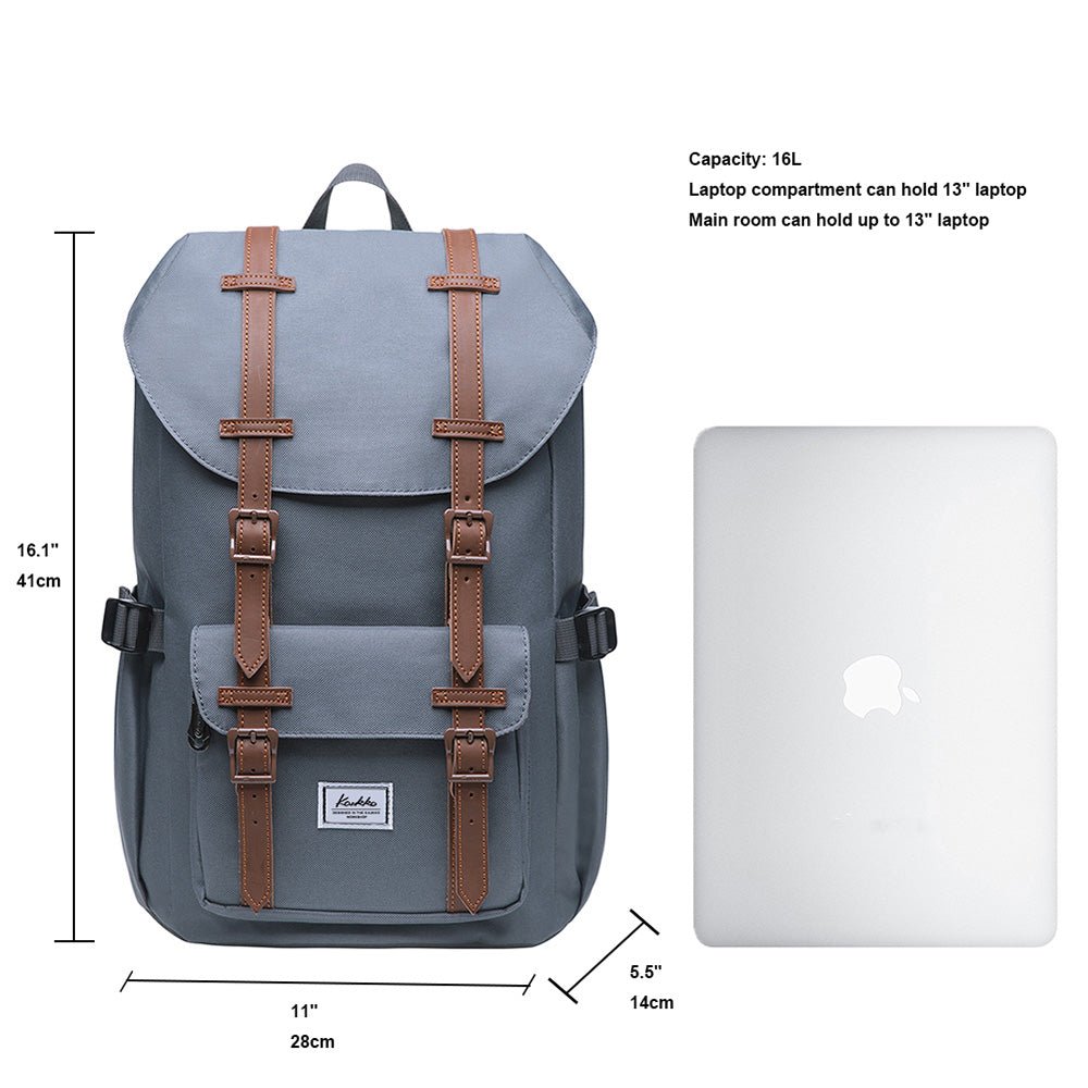 KAUKKO Backpack for city trips, EP5-7 ( Grey / 16.1L ) - kaukko