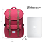 KAUKKO Backpack for city trips, EP5-7 ( Red / 16.1L ) - kaukko