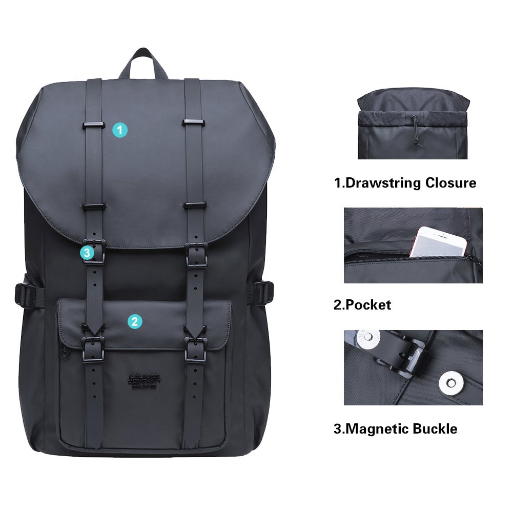 KAUKKO Backpack for city trips, EP5-8 ( Black / 20.5L ) - kaukko